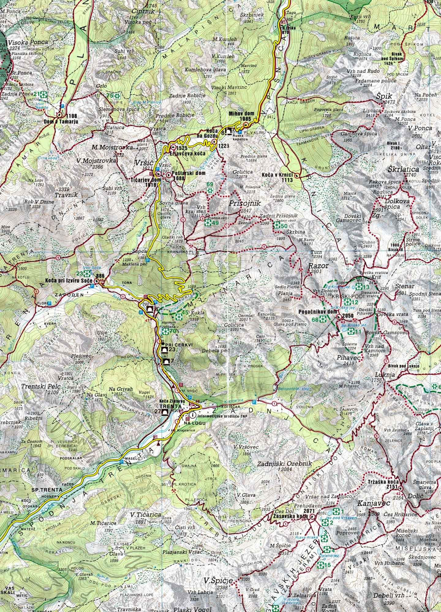 mapa julské alpy mapa Julské Alpy   Mojstrovka mapa julské alpy