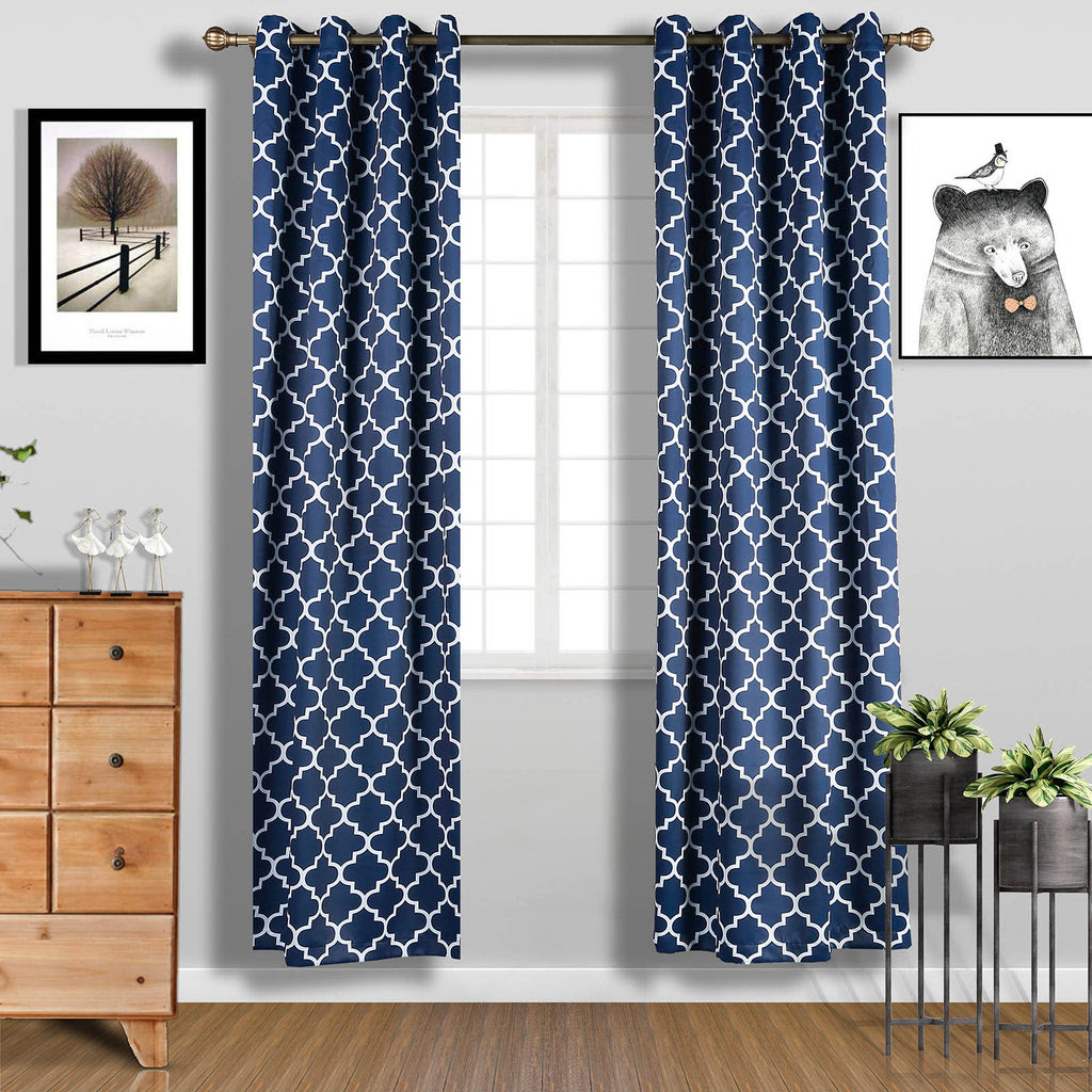 navy blue curtains living room