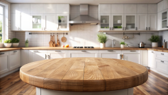 clean contemporary kitchen with wood block counter tops