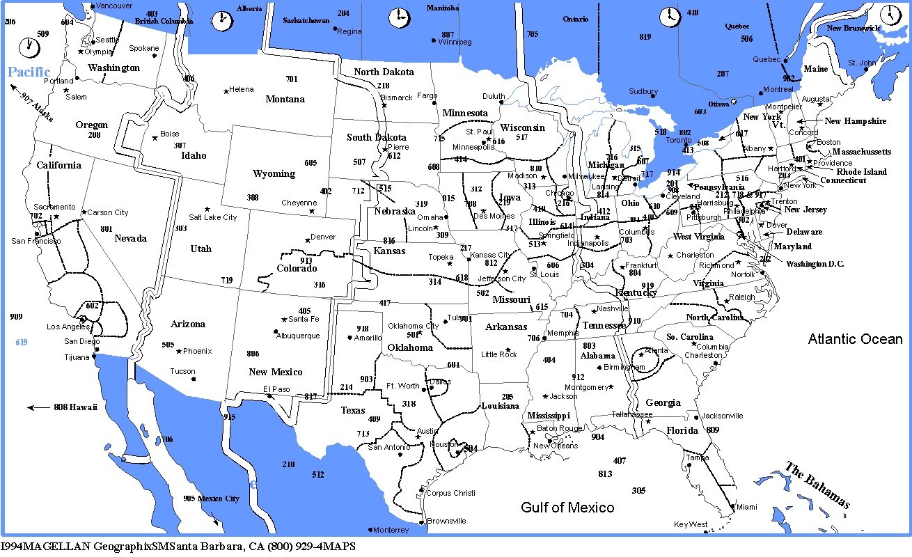 Area Code Map Of United States - United States Map