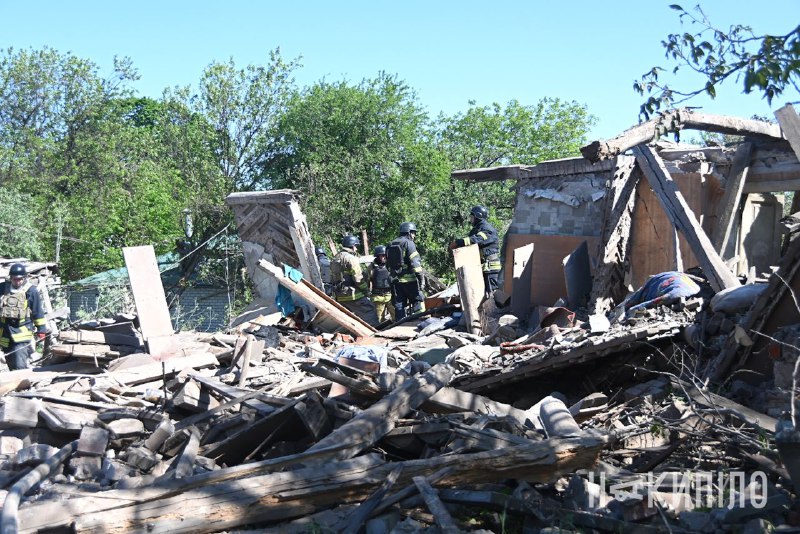 Destruction as result of Russian airstrike in Kharkiv