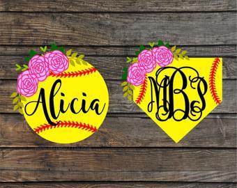 Softball Helmet Logo - Softball car decal | Etsy