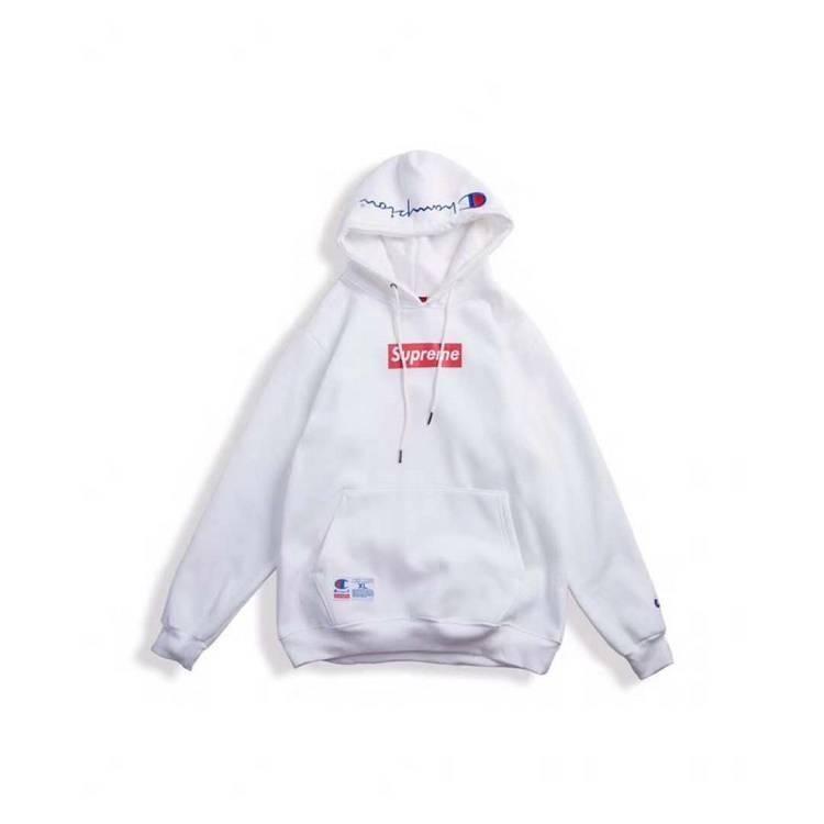 Red Box with White Logo - Cheap Supreme x Champion Red Box Logo White Hoodie and Hoodies ...