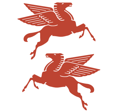 Old Mobil Oil Logo - Obverse and reverse of vintage Mobil Oil Pegasus logo | Logos and ...