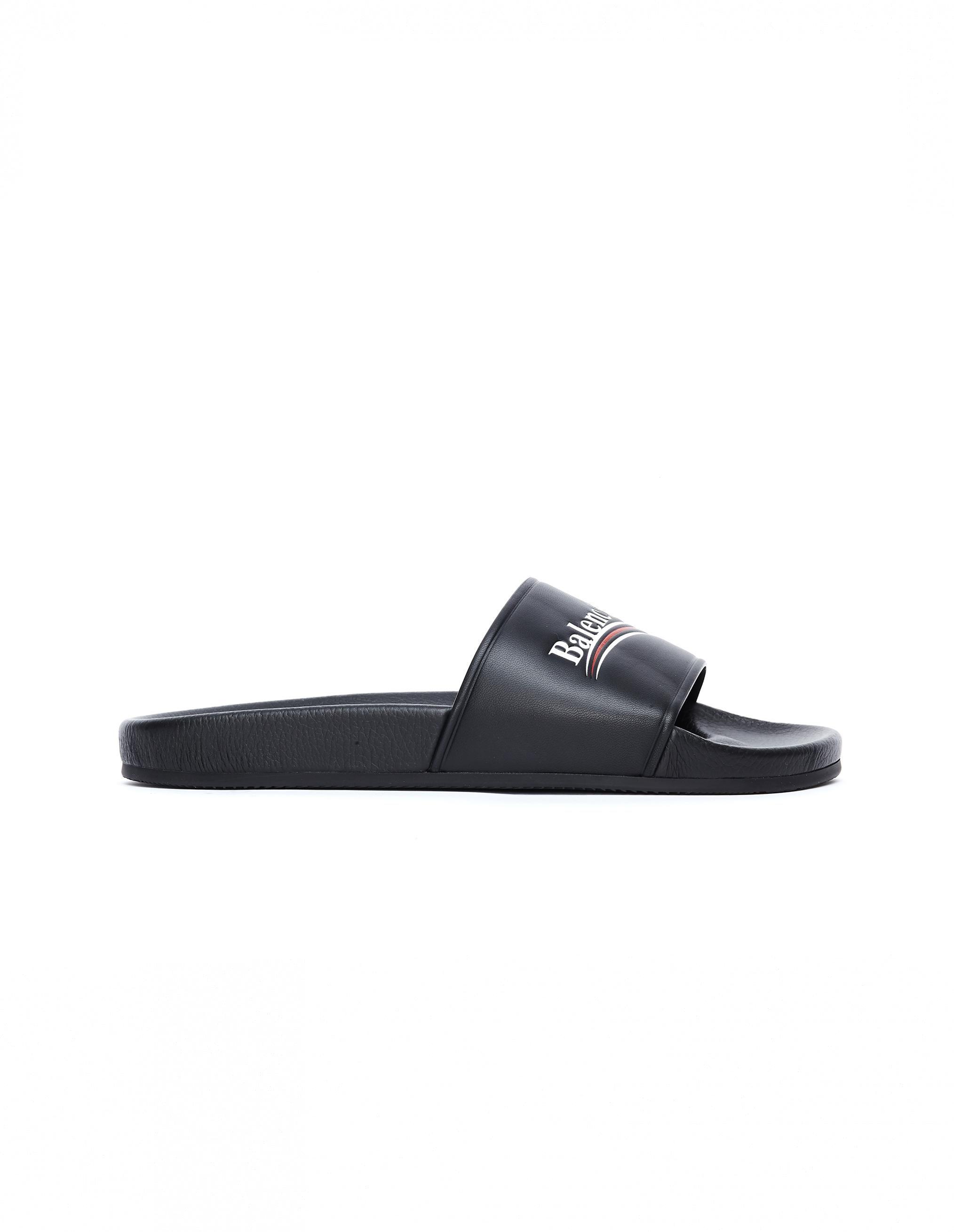 Black and White Wave Logo - Balenciaga Wave Logo Slides in Black for Men - Lyst