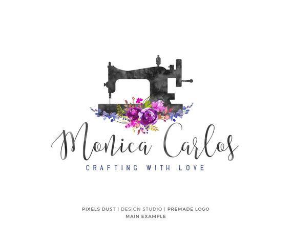 Craft Logo - Sewing Logo Sewing Machine Logo Design Floral Crafts Craft | Etsy