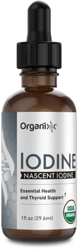 Organixx Pure Liquid Iodine Supplement Solution for Thyroid Support, Organic Iodine Drops to Support Healthy Iodine Function & Levels, Energy Levels, Hair & Skin Health, Vegan, Unflavored, 1 fl oz