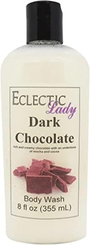 Eclectic Lady Liquid Pearl Body Wash - Dark Chocolate Scent 3-in-1 Use For Bubble Bath, Hand Soap & Body Wash, Phthalate-Free Dark Chocolate Fragrance, Handcrafted in USA (8 oz)