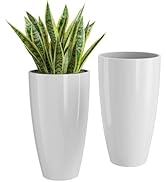 QCQHDU 21 inch Tall Planters for Indoor & Outdoor Plants, 2 Pack Sturdy Plant Flower Tree Pots Ga...