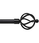 KNOBWELL Single Curtain Rods for windows 42 to 120 Inches, 3/4 Inch Drapery Rods with Twisted Cag...