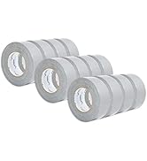 Blue Summit Supplies 12 Pack Duct Tape, Tear by Hand Design, Silver, Strong 7.3mil Thickness, Des...