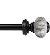 KNOBWELL 3/4 inch Curtain Rod with Marble Style Ball Finials, 22 to 42 inches, Drapery Pole for W...