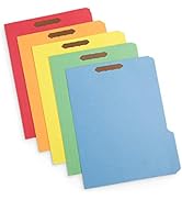 50 Fastener File Folders, 1/3 Cut Reinforced Tab, Durable 2 Prongs Designed to Organize Standard ...