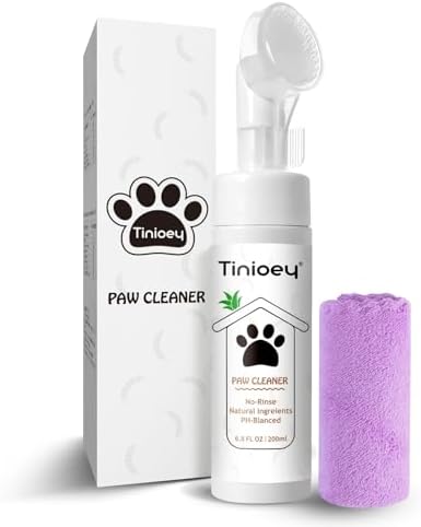 Tinioey Paw Cleaner for Dogs and Cats | Clean Paws No-rinse Foaming Cleanser| Dog Paw Brush Paw Scrubber| Cat Paw Cleaner Pet Paw Cleaner, Paw Claw Care