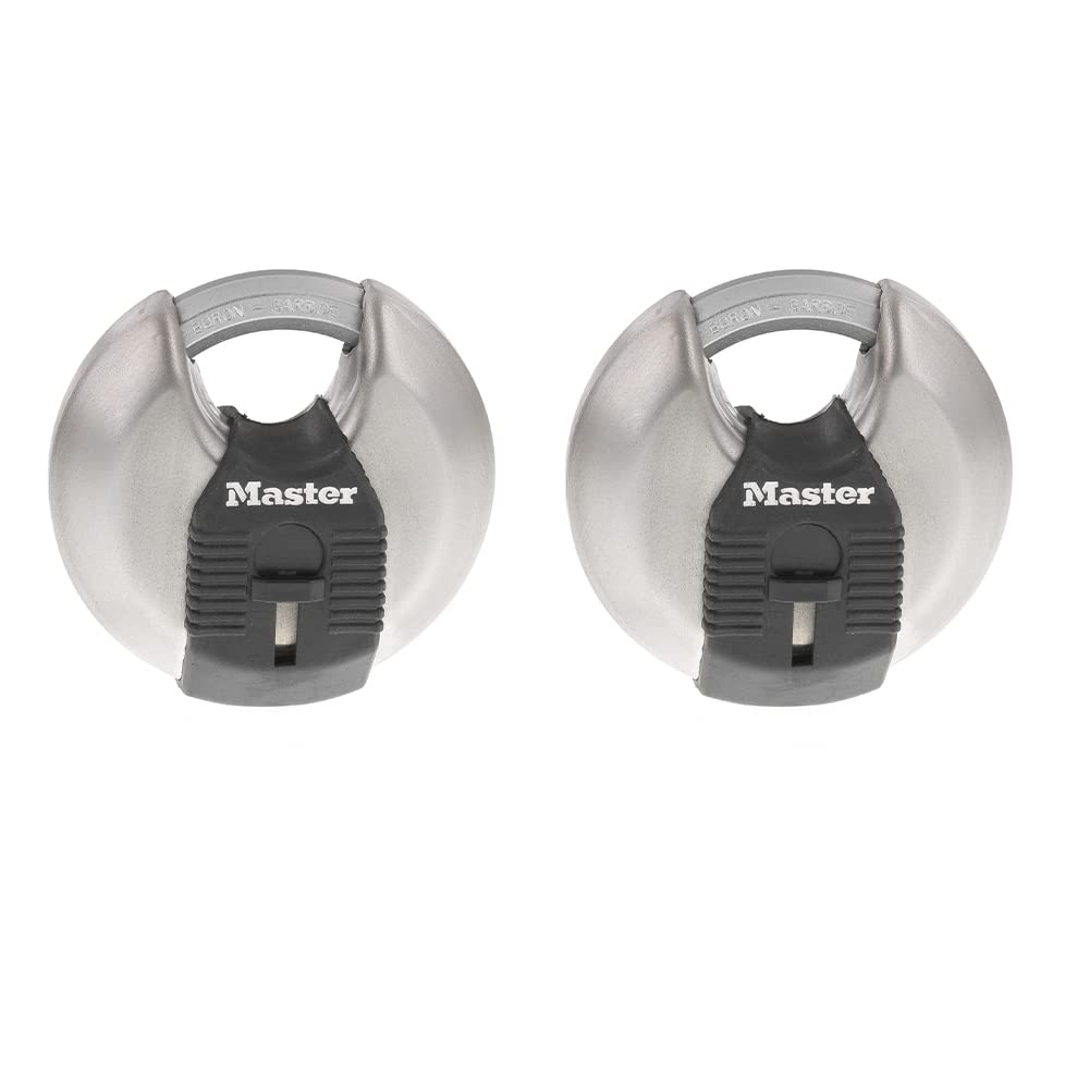 Master Lock M40XTCCSEN Discus Padlock, Keyed Alike, Steel, 2 Count