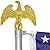 SKEMIX Gold Eagle Flag Topper for Flag Pole Top Finial