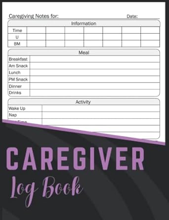 Caregiver Log Book: Patients Medical Diary and Medicine Reminder Log ...