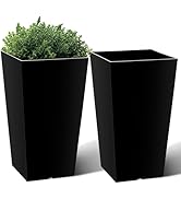 QCQHDU 21 inch Tall Taper Planters for Indoor & Outdoor Plants, 2 Pack Durable Plant Flower Tree ...