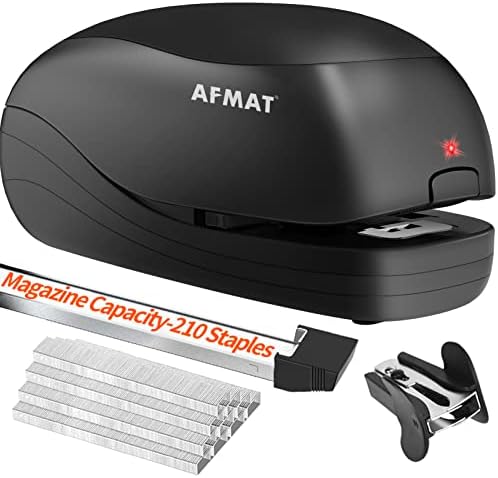 Electric Stapler, Automatic Stapler for Desk, Electric Stapler Desktop, AC or Battery Powered Stapler Heavy Duty, with Reload Reminder & Release Button, 25 Sheets Capacity, Black