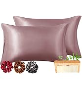 Viozy Satin Pillow Covers Set of 2 | Silk Pillow Cases for Hair and Skin | Satin Pillow Covers fo...