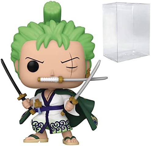 POP One Piece - Roronoa Zoro Funko Vinyl Figure (Bundled with Compatible Box Protector Case), Multicolor, 3.75 inches