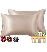 Viozy Satin Pillow Covers Set of 2 | Silk Pillow Cases for Hair and Skin | Satin Pillow Covers fo...