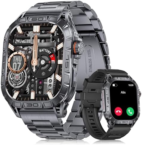 LIGE Military Smart Watch for Men, 1.96'' AMOLED IP68 Waterproof 380 ...