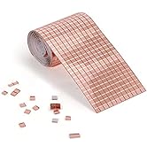 PP OPOUNT 2160 PCS Mini Mosaic Tiles, 1 Roll 5 x 5 mm Self-Adhesive Disco Tiles, Glass Mirror Til...