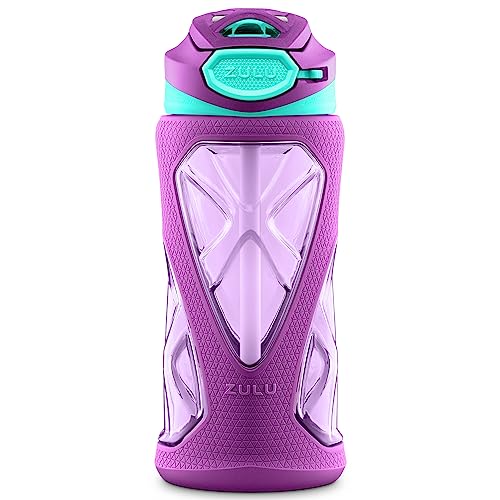 Product Image of the ZULU Torque 16oz Plastic Kids Water Bottle with Silicone Sleeve and Leak-Proof...