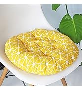 vctops Bohemian Soft Round Chair Pad Garden Patio Home Kitchen Office Seat Cushion Grid Yellow Di...