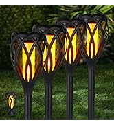 Solar Yard 3-in-1 4-Pack Solar Torches for Outside, Pathway Lights, Solar Lights with Flickering ...