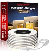 Shine Decor AC120V ECO LED Strip Lights 3000K Warm White, Cold-Resistant Waterproof Connectable R...