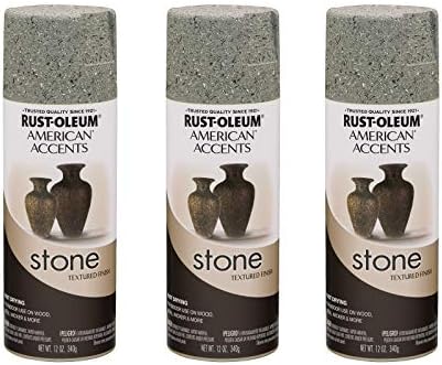 Rust-Oleum 7992830-3PK Stone Creations Spray Paint, 12 oz, Gray Stone, 3 Pack