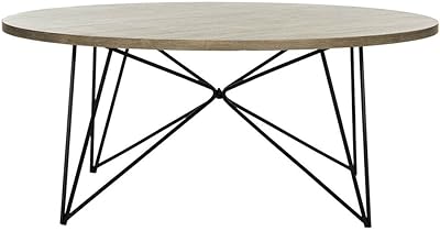 Safavieh Home Collection Maris Modern Light Brown Round Hairpin Leg Coffee Table