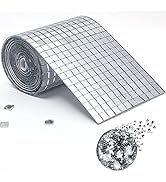 PP OPOUNT 2160 PCS Disco Ball Tiles, Self-Adhesive Mirror Tiles for Crafts, Small Mirror Mosaics ...