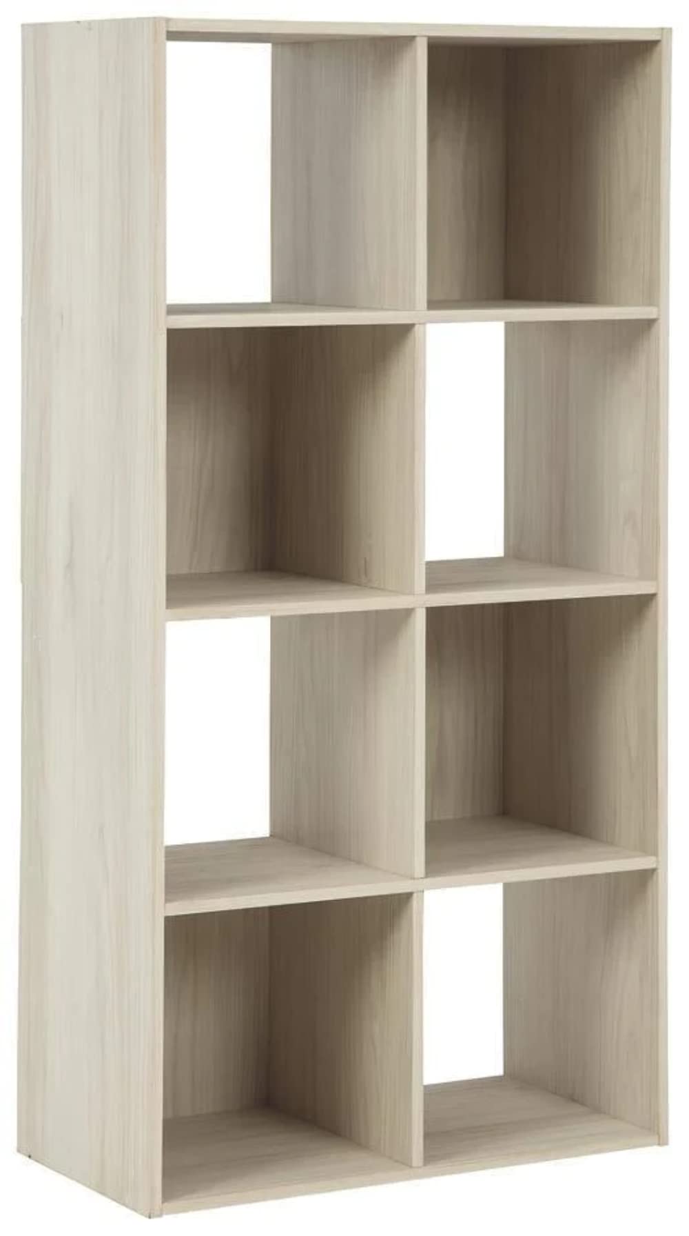 Signature Design by AshleySocalle Modern 8 Cube Storage Organizer or Bookcase, Whitewash