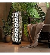 Grand patio Outdoor Solar Powered Wicker Floor Lamp Outdoor Weather-Resistant Deck Light for Gard...