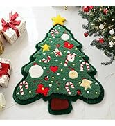 Rvikurc Christmas Doormat, Gingerbread Door Mat Gingerbread Rug, Christmas Tree Door mat, Snowfla...