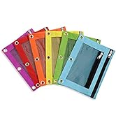 Blue Summit Supplies Pencil Pouches, Bulk Pencil Pouch 6 Pack in Assorted Colors for Storing Scho...