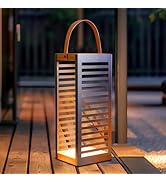 Solar Yard Outdoor Floor Lamp Solar Powered Light, Patio Waterproof Metal Solar Lantern with Hand...