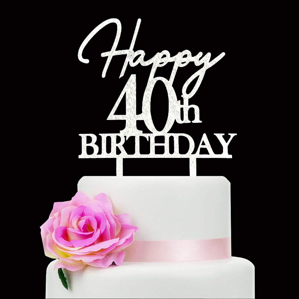 Buy Happy 40th Birthday Cake Topper, 40 Years Happy Birthday Cake ...