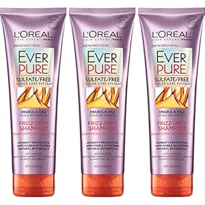 L&#39;Oreal Paris Hair Care Everpure Sulfate Free Frizz Defy Shampoo, 3 Count