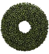 Nearly Natural 24-in. Boxwood Artificial Wreaths Green