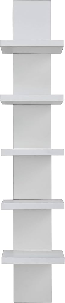 Amazon.com: Danya B 5 Tier Wall Shelf Unit Narrow Smooth Laminate ...