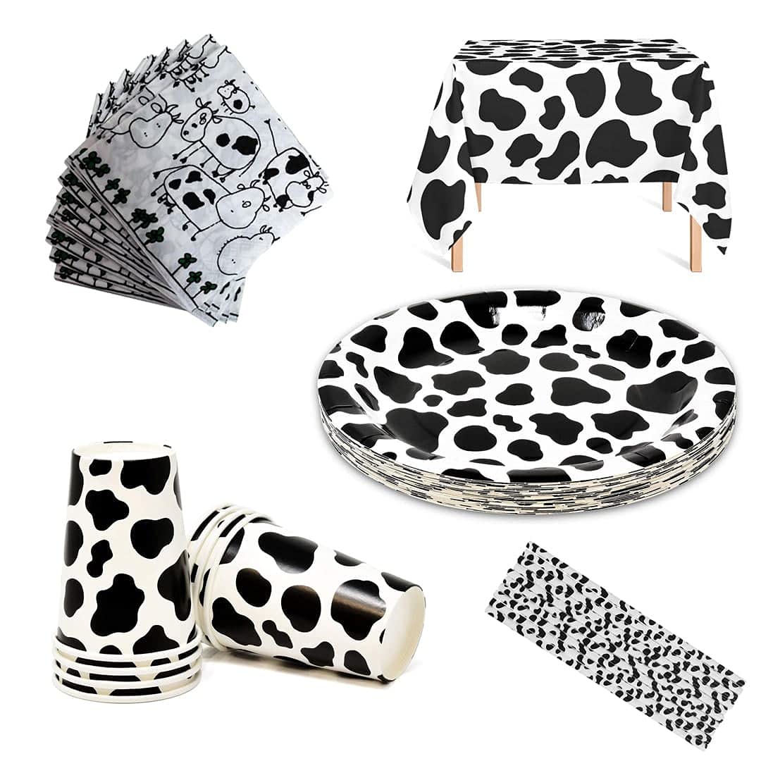 Buy 51PCS Cow Print Set Cow Print Birthday Party Supplies Cow Print ...