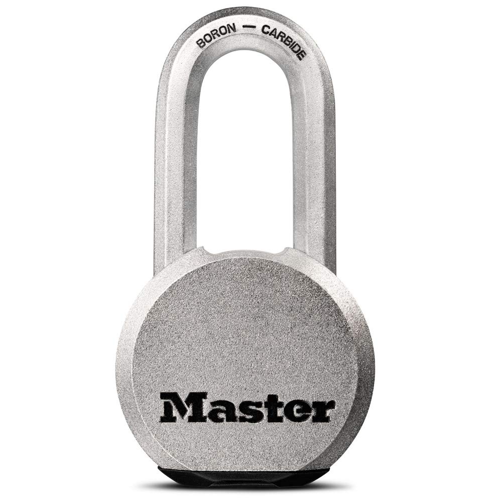 Master Lock Magnum Heavy Duty Solid Steel Silver Padlock with Key, Cut Resistant Gate Locks for Outdoor Fence or Shed, 14/32 x 2 x 15/16 Inches, M930XKADLH