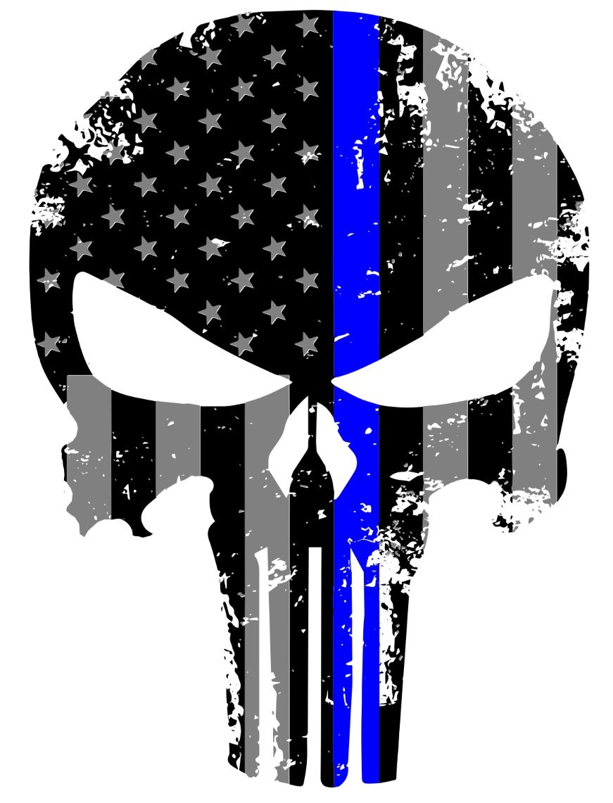 Buy Punisher Skull 5.5 x 4 Inch Tattered Subdued US Reflective Decal ...