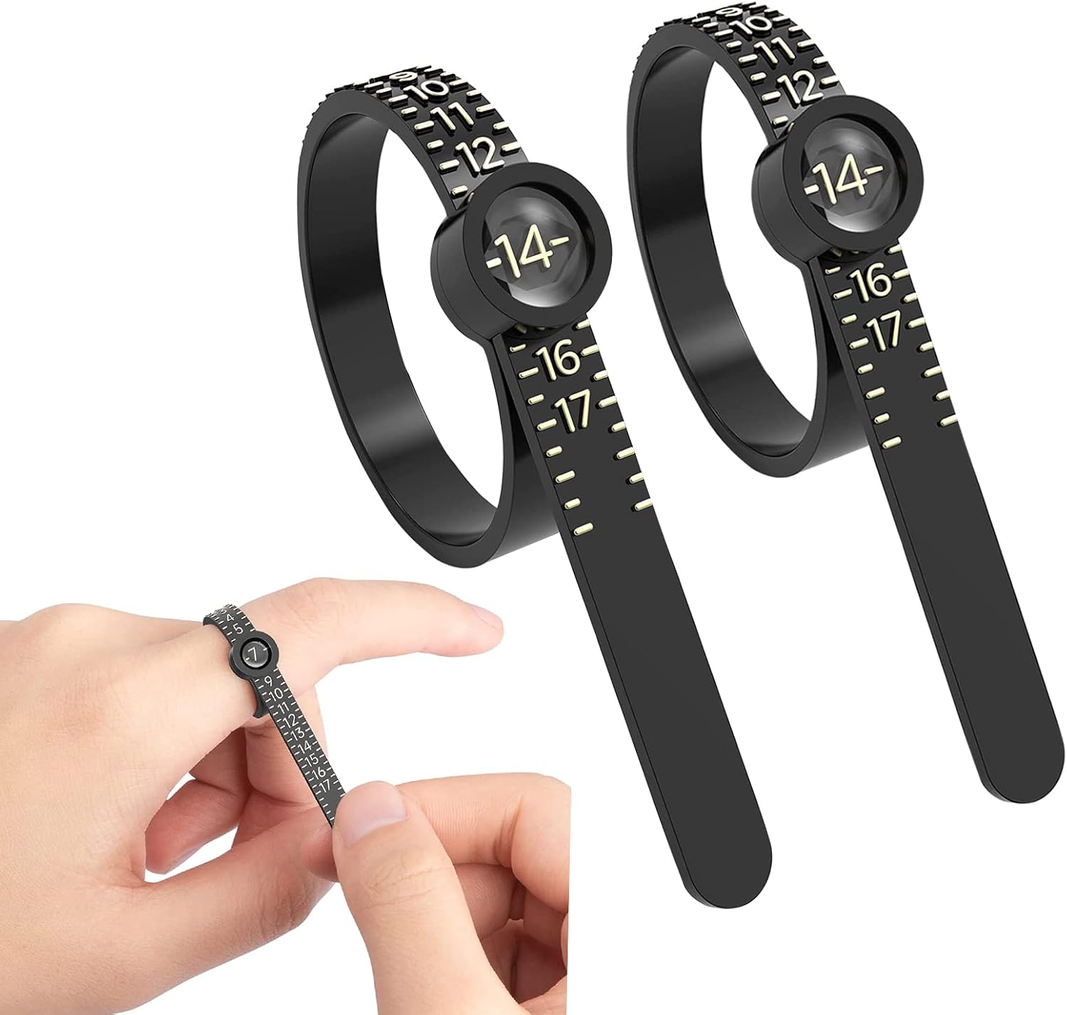 Amazon.com: 2 Pcs Ring Sizer Measuring Tool, Reusable Finger Size ...