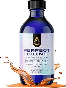 Activation Products - Perfect Iodine Solution, Thyroid Support for Women and Men, Oral or Topical Colorless Iodine Liquid for Thyroid Energy and Skin Health, Non GMO Pure Iodine Supplement, 125 ml