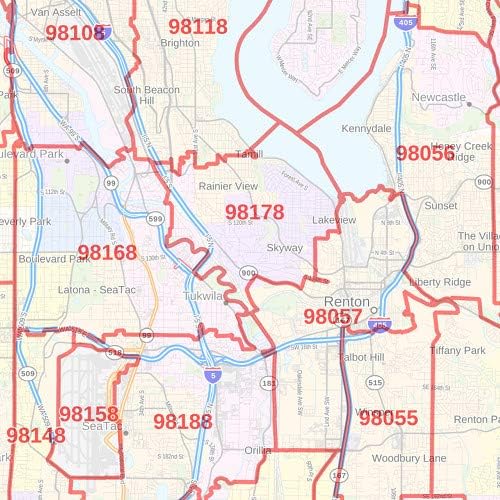 Zip Code Map King County - Oconto County Plat Map